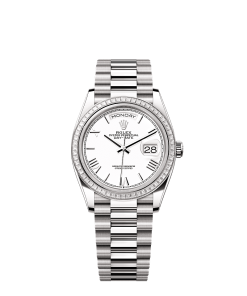 Rolex Day-Date 36  36 mm  white gold and diamonds 128399tbr-0019