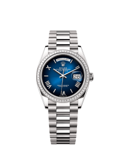 Rolex Day-Date 36  36 mm  white gold and diamonds 128399tbr-0021