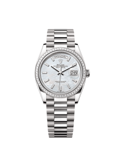 Rolex Day-Date 36  36 mm  white gold and diamonds 128399tbr-0023