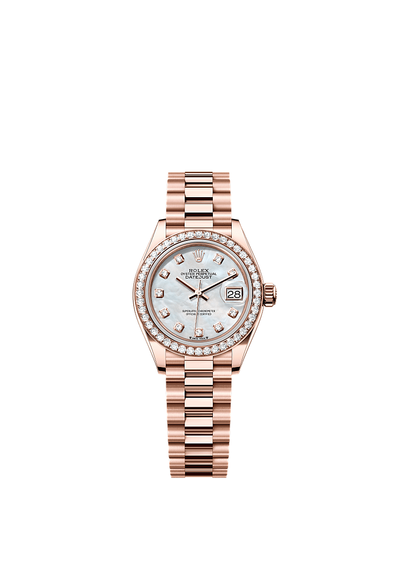 Rolex Lady-Datejust 28 mm Everose gold and diamonds 279135rbr-0010