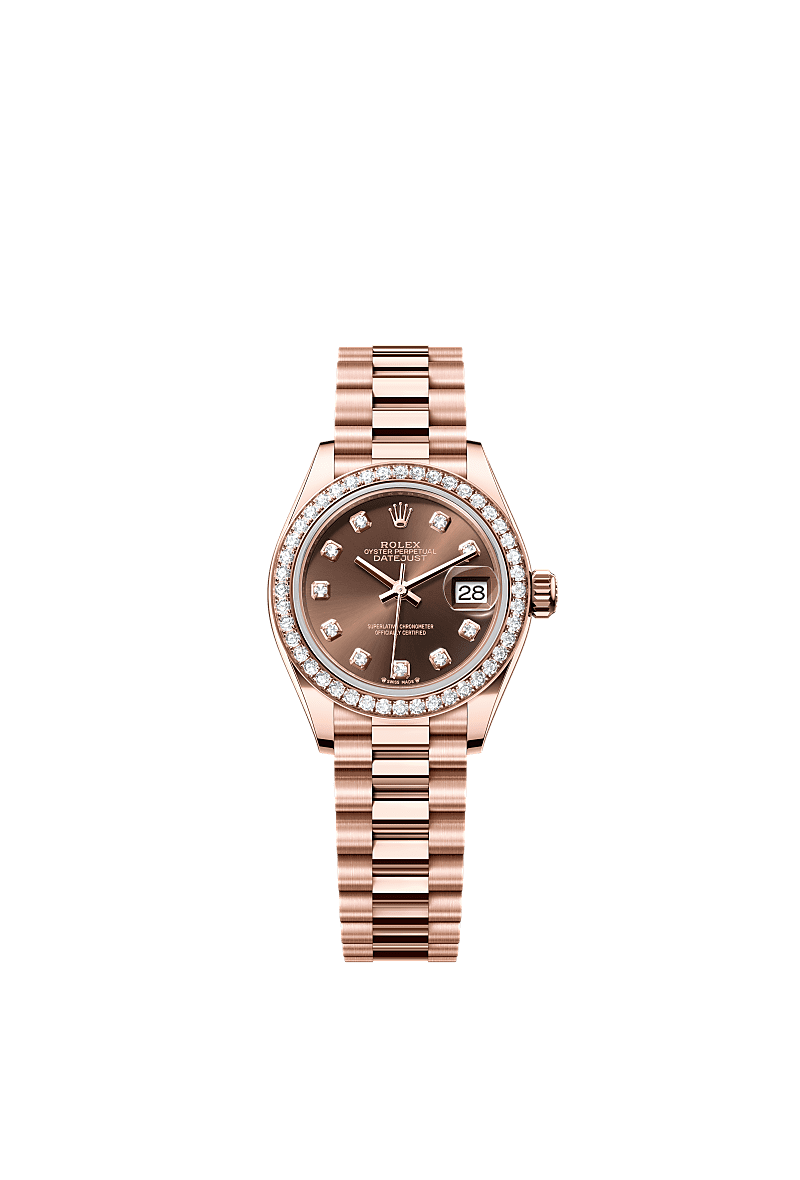 Rolex Lady-Datejust 28 mm Everose gold and diamonds 279135rbr-0017