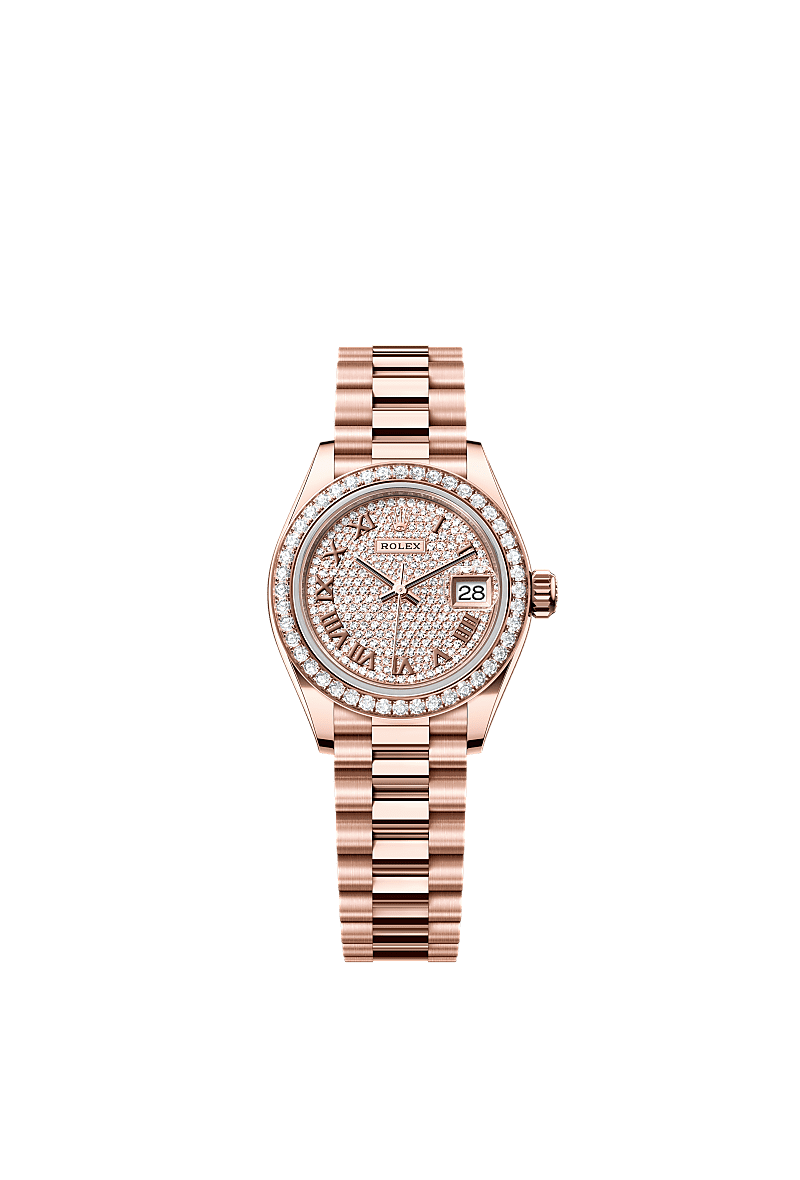 Rolex Lady-Datejust 28 mm Everose gold and diamonds 279135rbr-0021