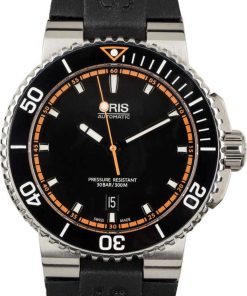 HandMade The Mens Oris Aquis Date Black Rubber Strap