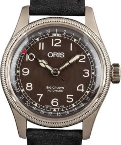 HandMade The Oris Big Crown Pointer Date Leather Strap