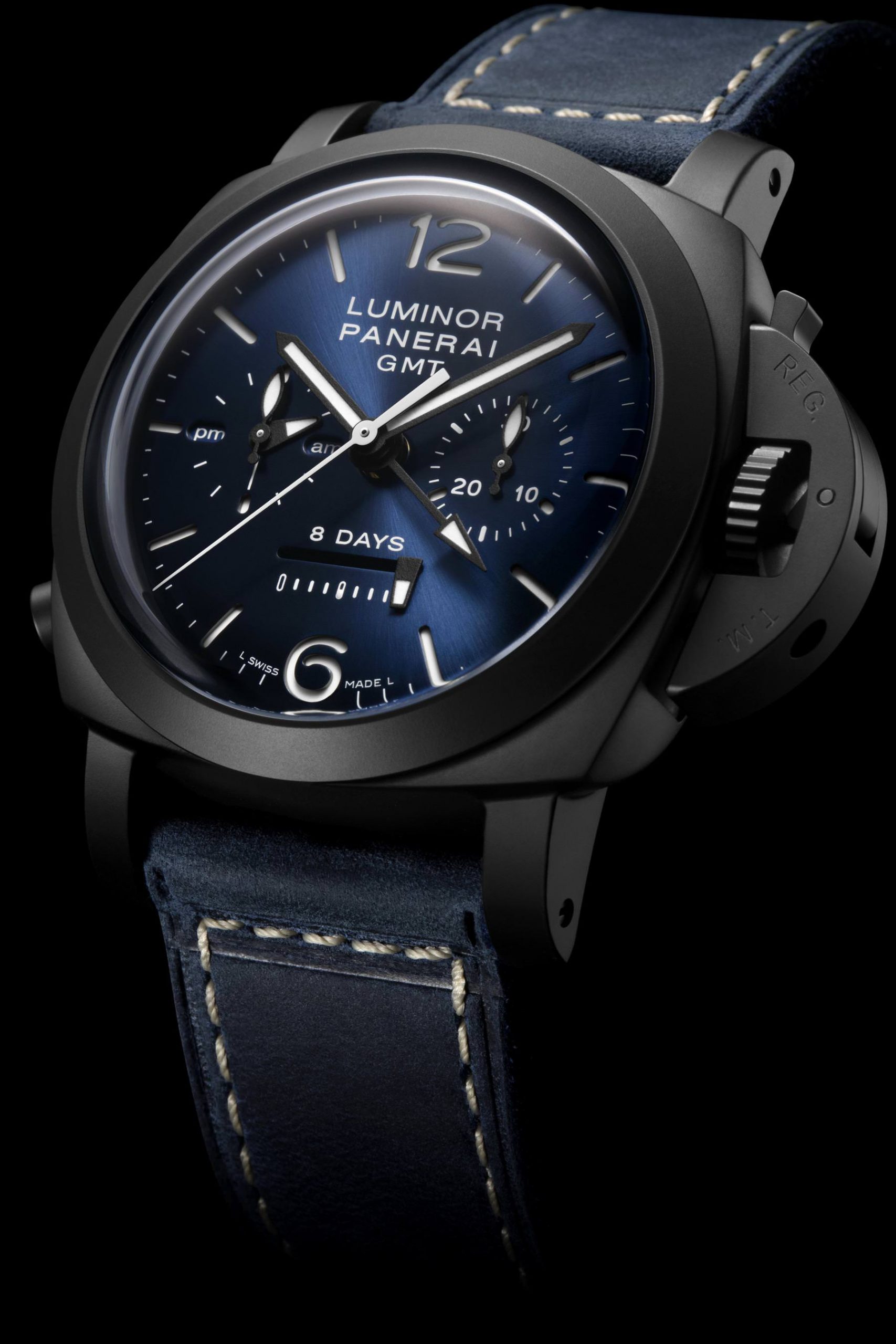 Luminor Chrono Monopulsante 8 Giorni GMT Blu Notte - Image 3