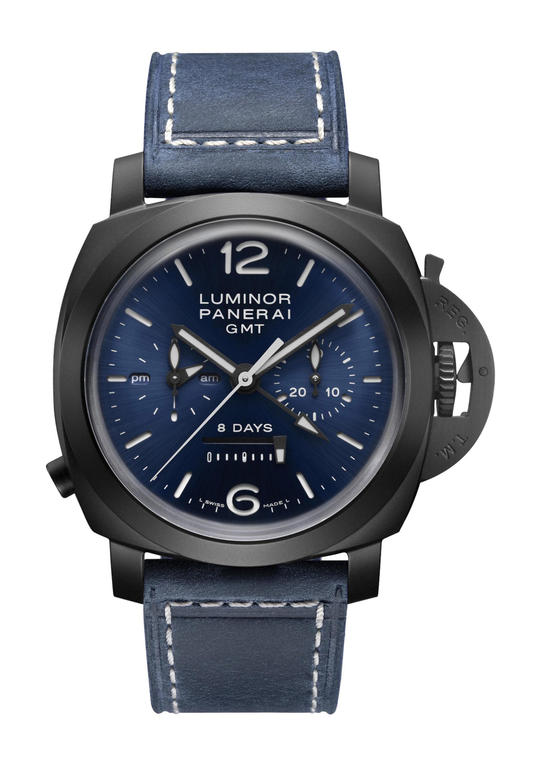Luminor Chrono Monopulsante 8 Giorni GMT Blu Notte