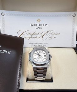 Alternative view of Patek Philippe Nautilus Chronograph White Dial 5980/1A-019