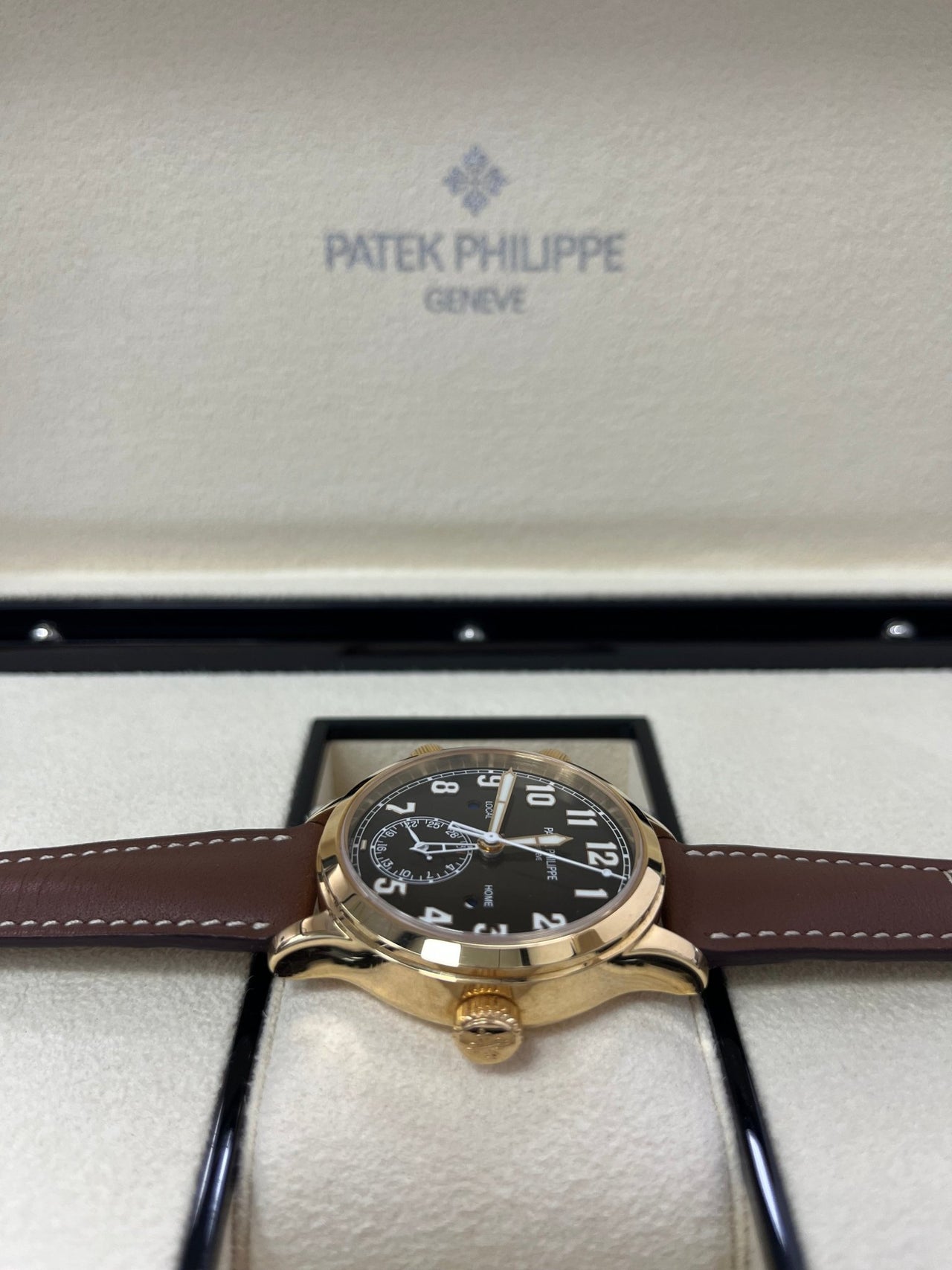 Patek Philippe Travel Time 37mm Rose Gold/ Brown Sunburst Dial (Ref# 7234R-001) - Image 11