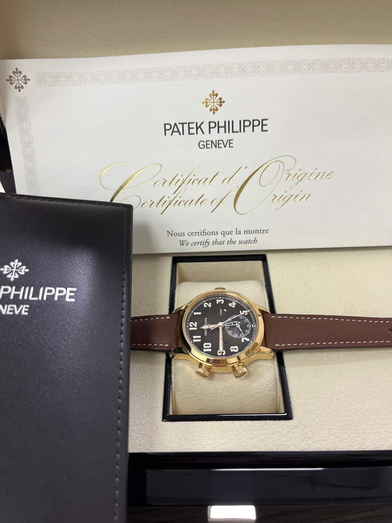 Patek Philippe Travel Time 37mm Rose Gold/ Brown Sunburst Dial (Ref# 7234R-001) - Image 3