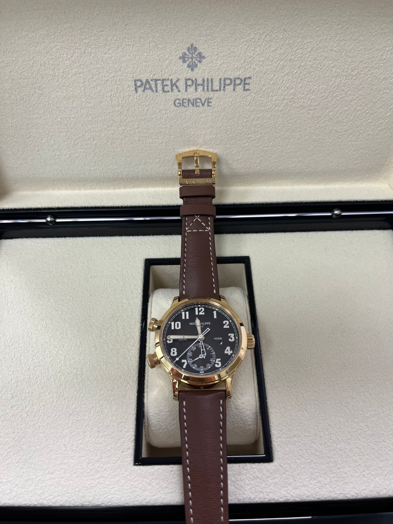 Patek Philippe Travel Time 37mm Rose Gold/ Brown Sunburst Dial (Ref# 7234R-001) - Image 6