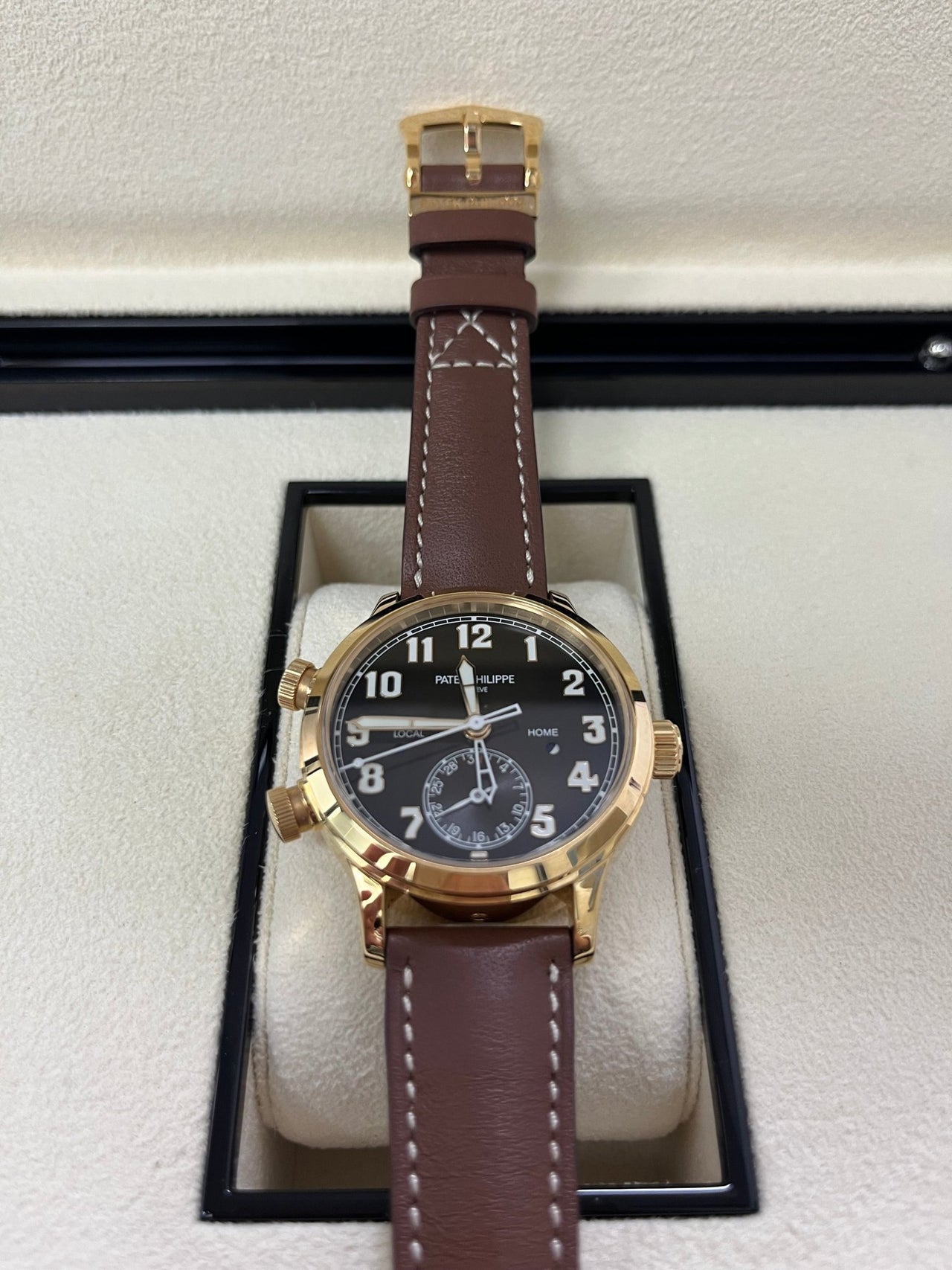 Patek Philippe Travel Time 37mm Rose Gold/ Brown Sunburst Dial (Ref# 7234R-001) - Image 5