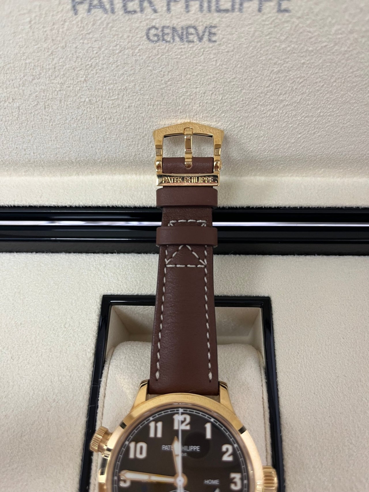 Patek Philippe Travel Time 37mm Rose Gold/ Brown Sunburst Dial (Ref# 7234R-001) - Image 8