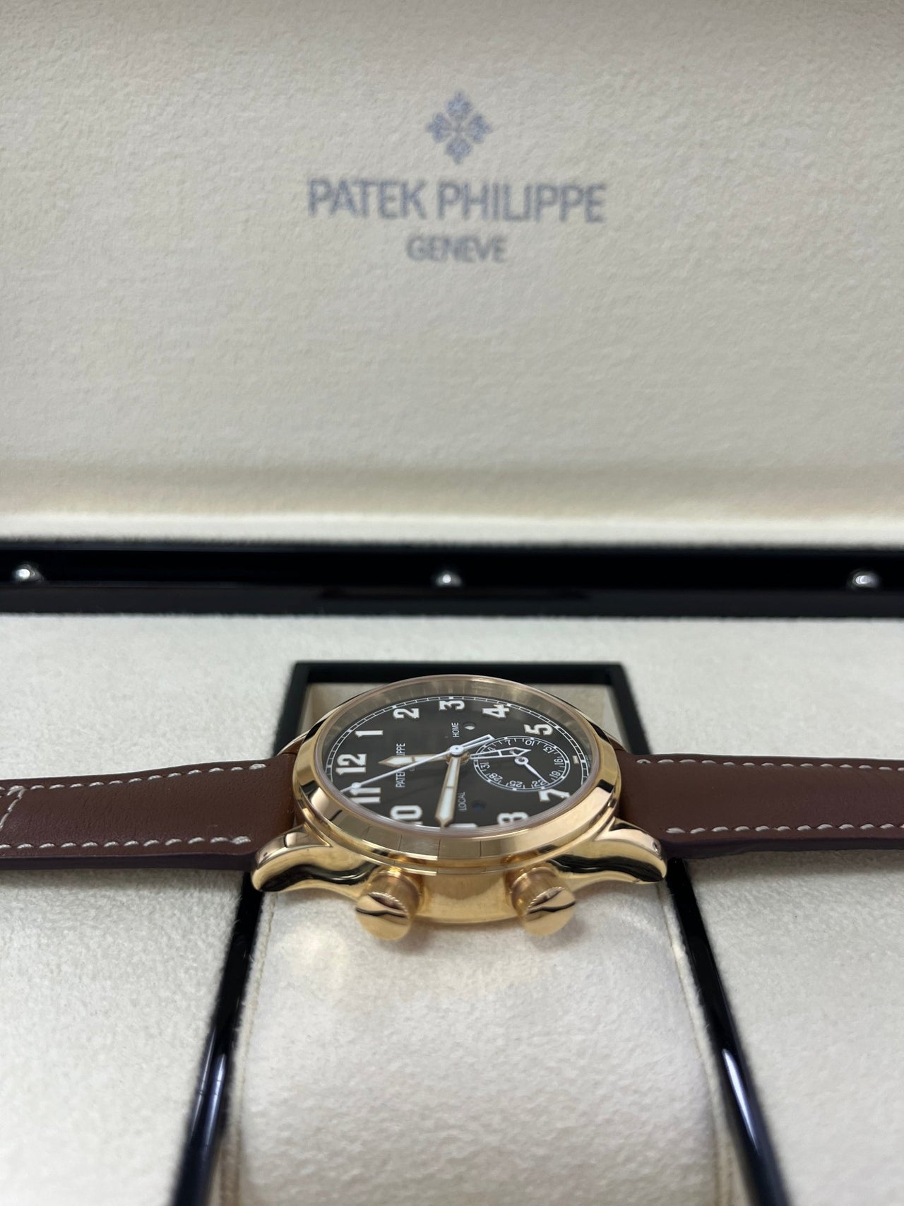 Patek Philippe Travel Time 37mm Rose Gold/ Brown Sunburst Dial (Ref# 7234R-001) - Image 10