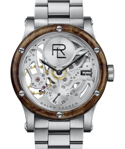 Rl Automotive Skeleton 45mm Black Steel Wood Bezel