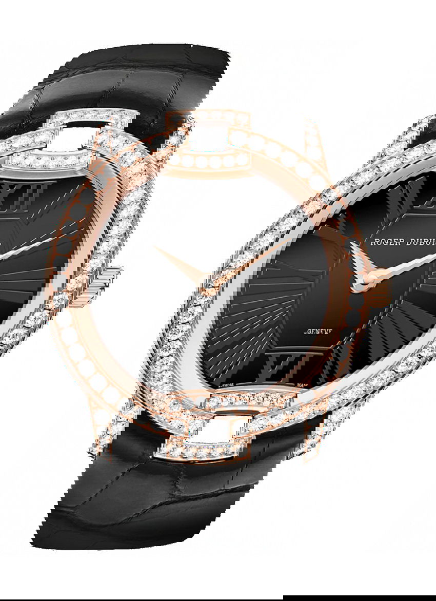 Velvet Pink Gold – Black Alligator Strap