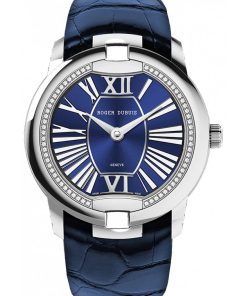 Velvet White Gold -Blue Alligator Strap