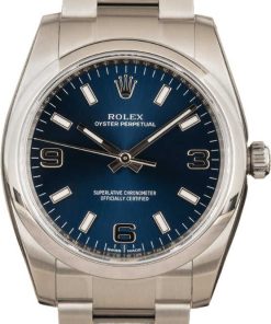 HandMade The Unworn Rolex Oyster Perpetual 114200 Blue Index Dial