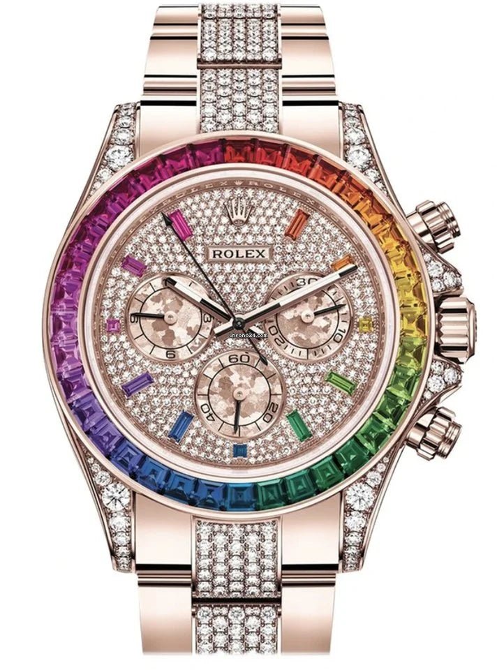 Rolex Cosmograph Everose Daytona Factory Diamond Rainbow Edition Ref# 116595RBOW) - Image 10