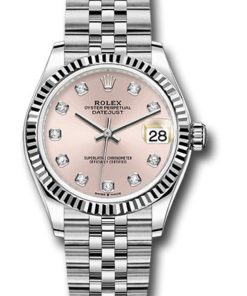 Rolex Datejust 31 Fluted Bezel Pink Diamond Dial Jubilee Bracelet 278274