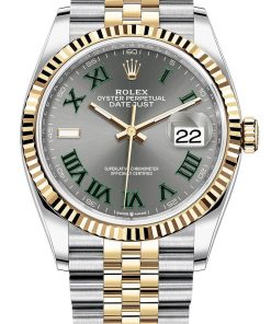 Rolex Datejust 36 36mm Wimbledon Dial Jubilee Bracelet Yellow Gold and Steel 126233