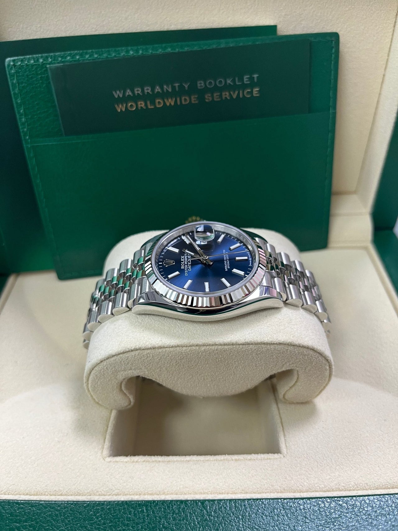 Rolex Datejust 36 Fluted Bezel Blue Index Dial Jubilee Bracelet 126234 - Image 3