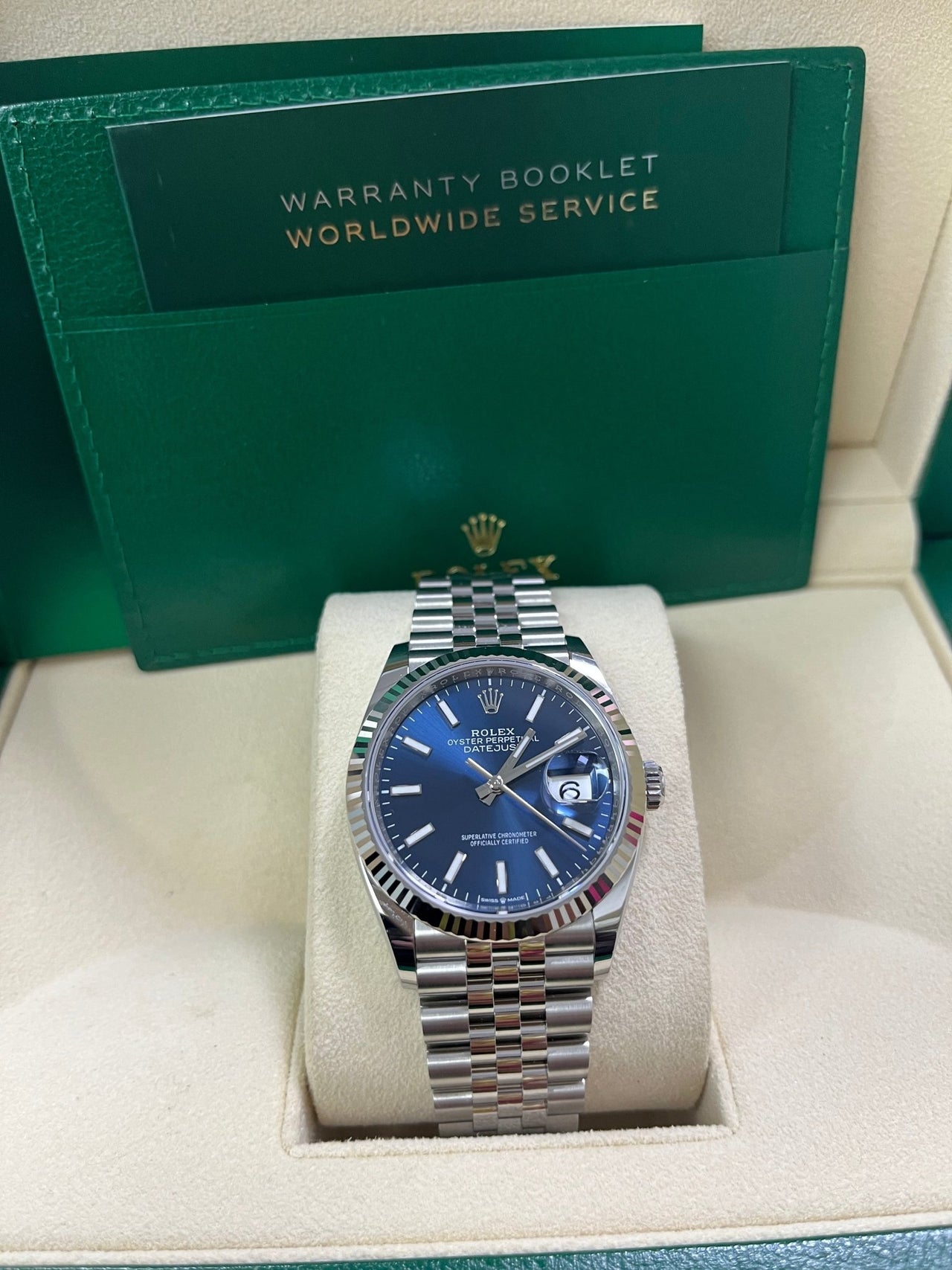 Rolex Datejust 36 Fluted Bezel Blue Index Dial Jubilee Bracelet 126234 - Image 2