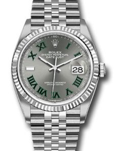 Rolex Datejust 36 Fluted Bezel Slate Roman Dial Jubilee Bracelet 126234