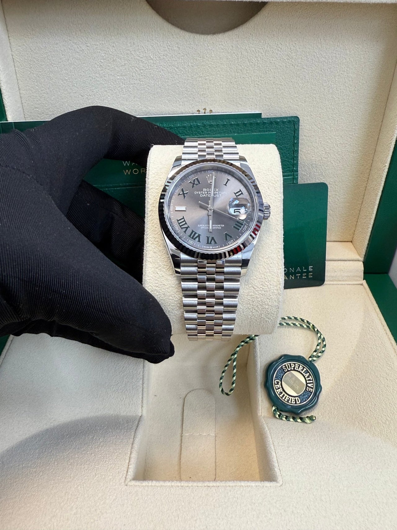 Rolex Datejust 36 Fluted Bezel Slate Roman Dial Jubilee Bracelet 126234 - Image 8