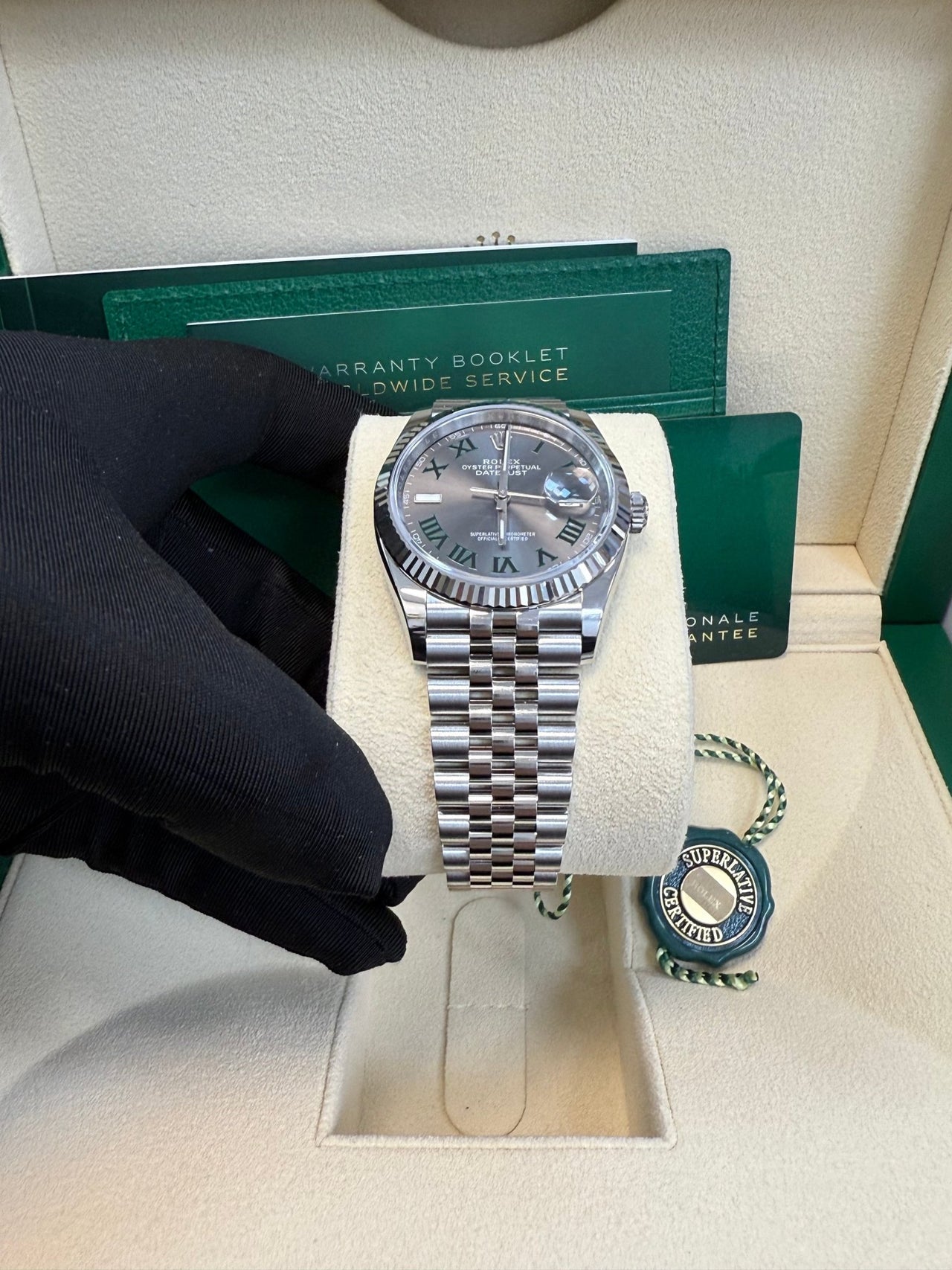 Rolex Datejust 36 Fluted Bezel Slate Roman Dial Jubilee Bracelet 126234 - Image 9