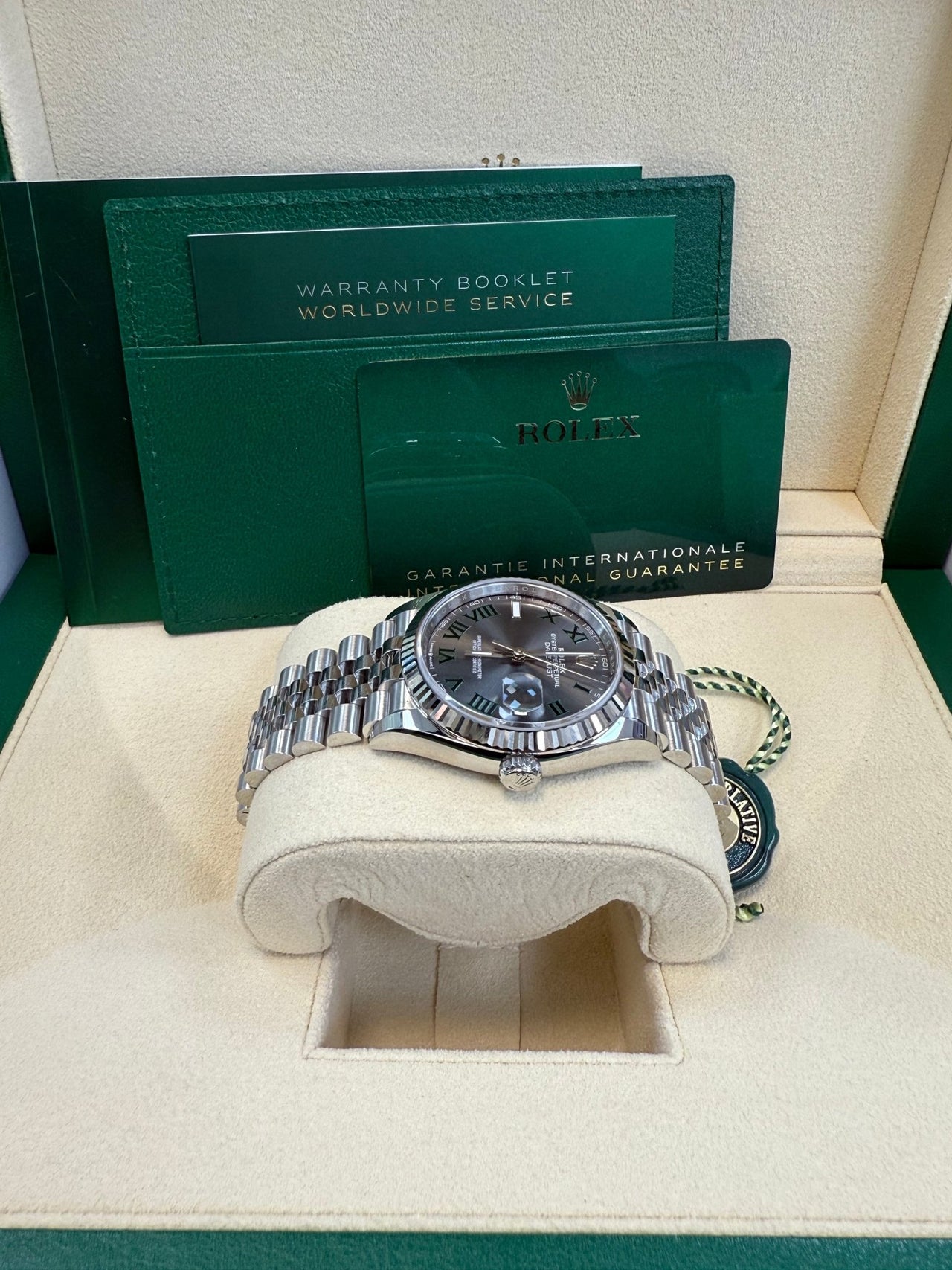 Rolex Datejust 36 Fluted Bezel Slate Roman Dial Jubilee Bracelet 126234 - Image 4