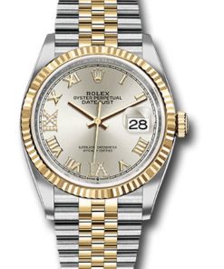 Rolex Datejust 36 Silver Roman Dial Fluted Jubilee Bracelet 126233