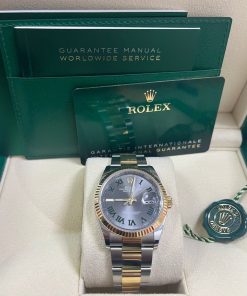 Alternative view of Rolex Datejust 36mm Wimbledon Dial Yellow Gold and Steel 126233