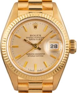 HandMade The Ladies Rolex President 69178 18k Yellow Gold