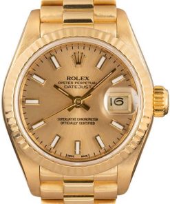 HandMade The Ladies Rolex President 69178 18k Yellow Gold