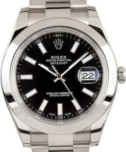 HandMade The Rolex Datejust 116300 Black Dial Smooth Bezel