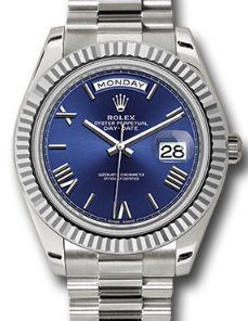 Rolex Day-Date 40 Fluted Bezel Blue Roman Dial 228239