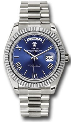 Rolex Day-Date 40 Fluted Bezel Blue Roman Dial 228239