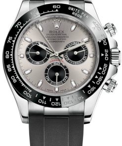 Rolex Daytona 40 White Gold Steel Grey Index Dial Black Sub-Dials Oysterflex (Ref# 116519LN)