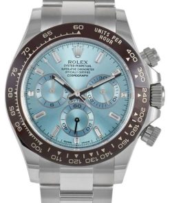 Rolex Daytona Platinum 40mm Ice Blue Diamond Baguette Dial (Ref # 116506)