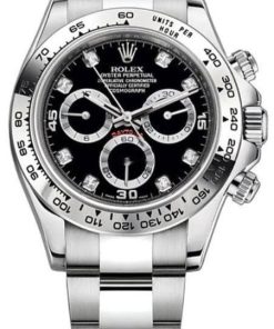 Rolex Daytona White Gold Black Diamond Dial Oyster Bracelet 40mm (Reference 116509)