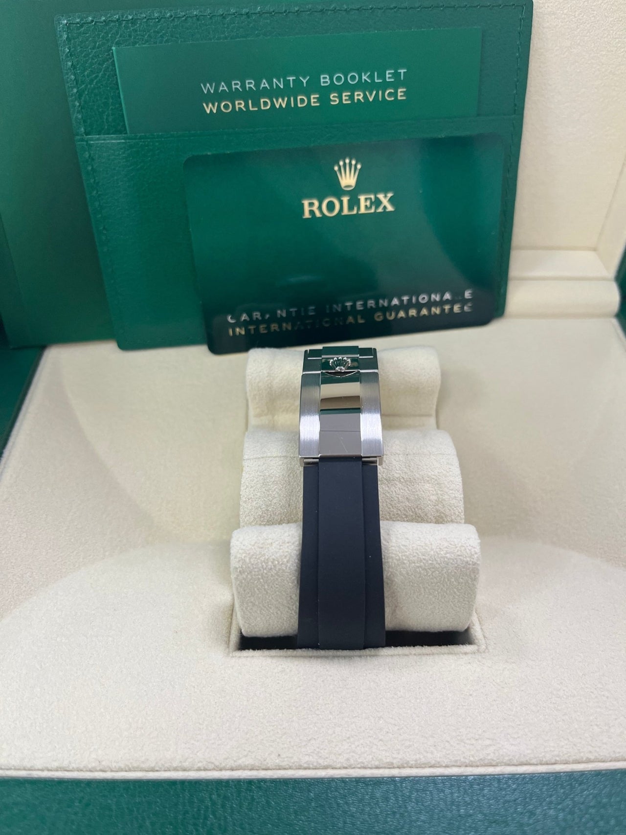 Rolex Daytona White Gold Daytona 40 Watch - Meteroite and Black Index Dial - Black Oysterflex 116519LN - Image 5