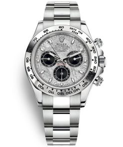 Rolex Daytona White Gold Daytona 40mm Meteorite Dial Steel and Black Oyster (Reference # 116509)