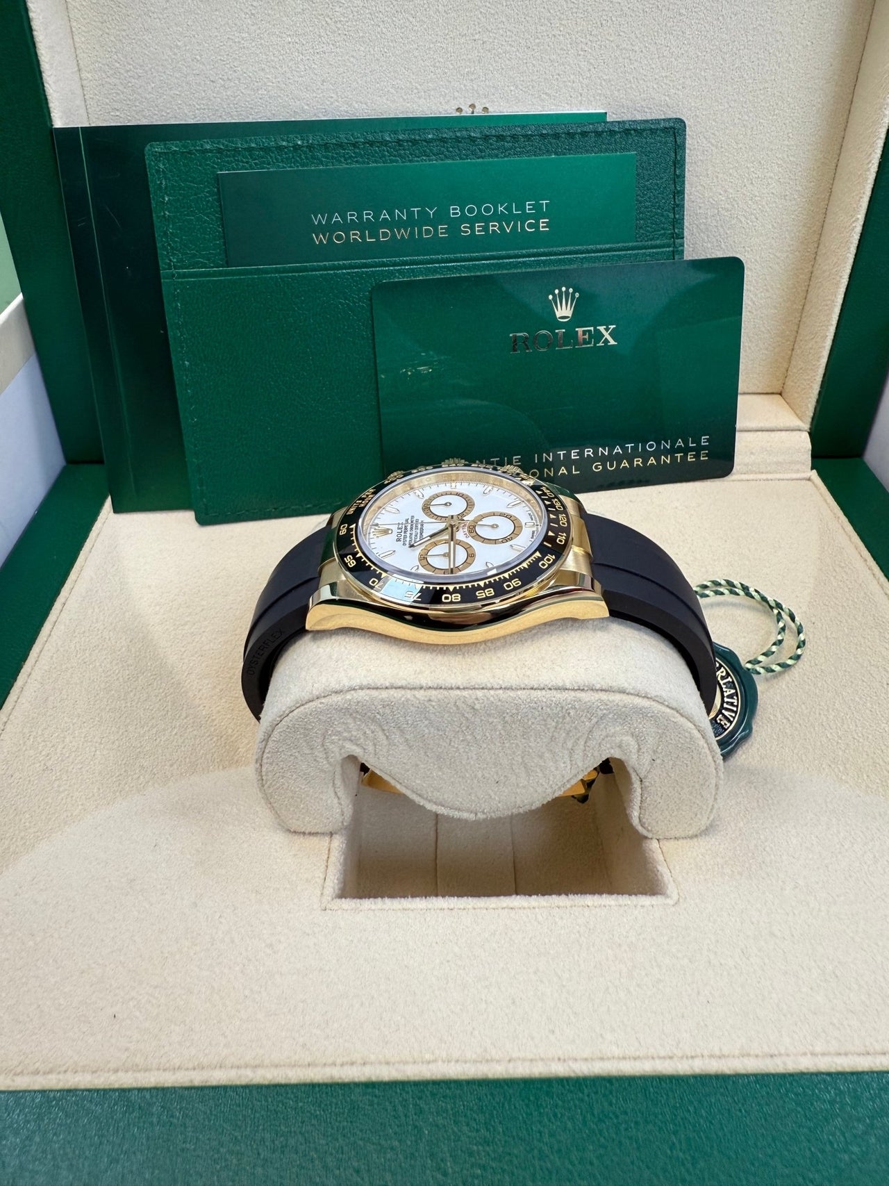 Rolex Daytona Yellow Gold Black Cerachrom Bezel White Index Dial Oysterflex Strap 126518ln - Image 3