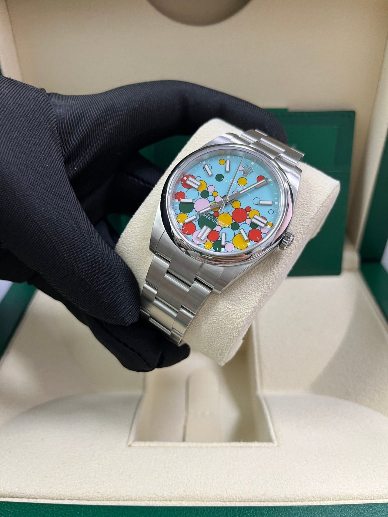 Rolex Oyster Perpetual Oyster Perpetual 41 Celebration Dial New 2023 Release 124300 Turquoise Colorful Dial - Image 6