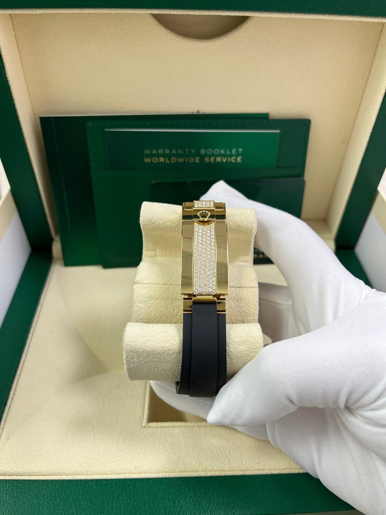 Rolex Yacht-Master 42 Yellow Gold Baguette Bezel Diamond Set Case/Buckle 226668TBR - Image 11