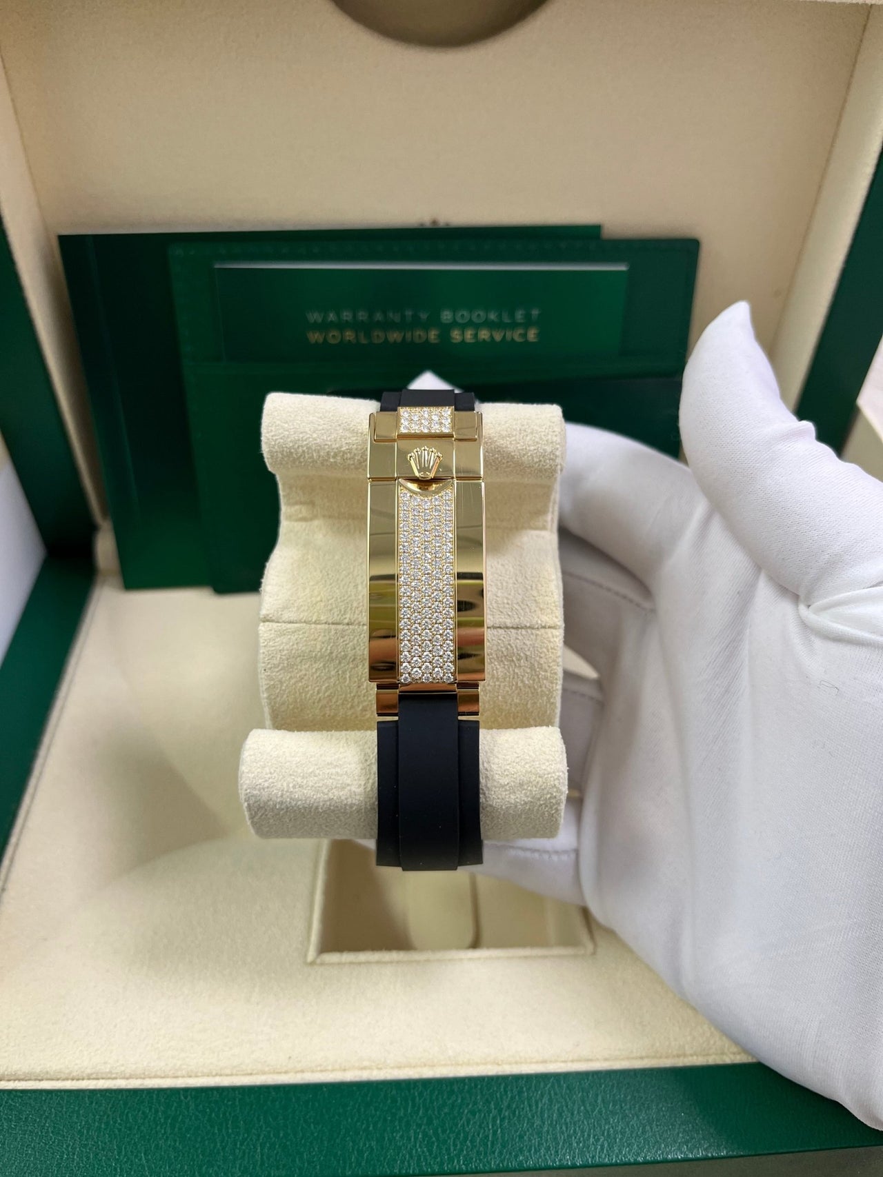 Rolex Yacht-Master 42 Yellow Gold Baguette Bezel Diamond Set Case/Buckle 226668TBR - Image 12