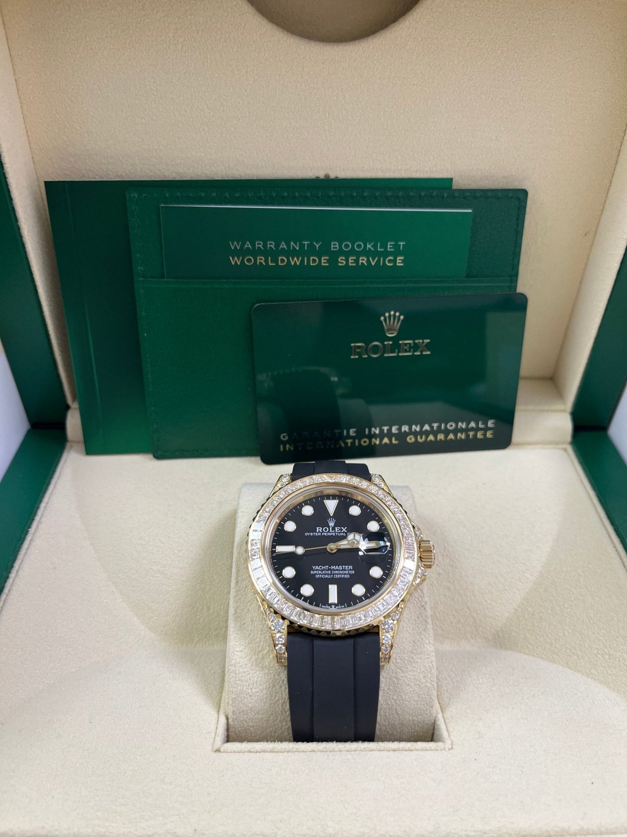 Rolex Yacht-Master 42 Yellow Gold Baguette Bezel Diamond Set Case/Buckle 226668TBR - Image 13