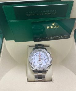 Alternative view of Rolex Yacht-Master II White Gold / White Dial / 44mm Platinum Bezel 116689