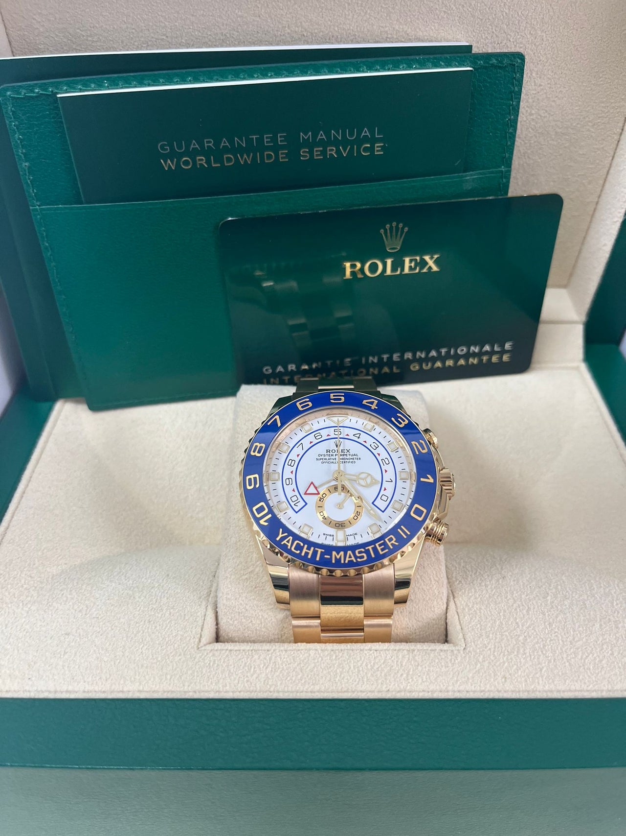 Rolex Yacht-Master II Yellow Gold White Mercedes Dial (Ref# 116688) - Image 2