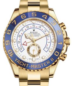 Rolex Yacht-Master II Yellow Gold White Mercedes Dial (Ref# 116688)